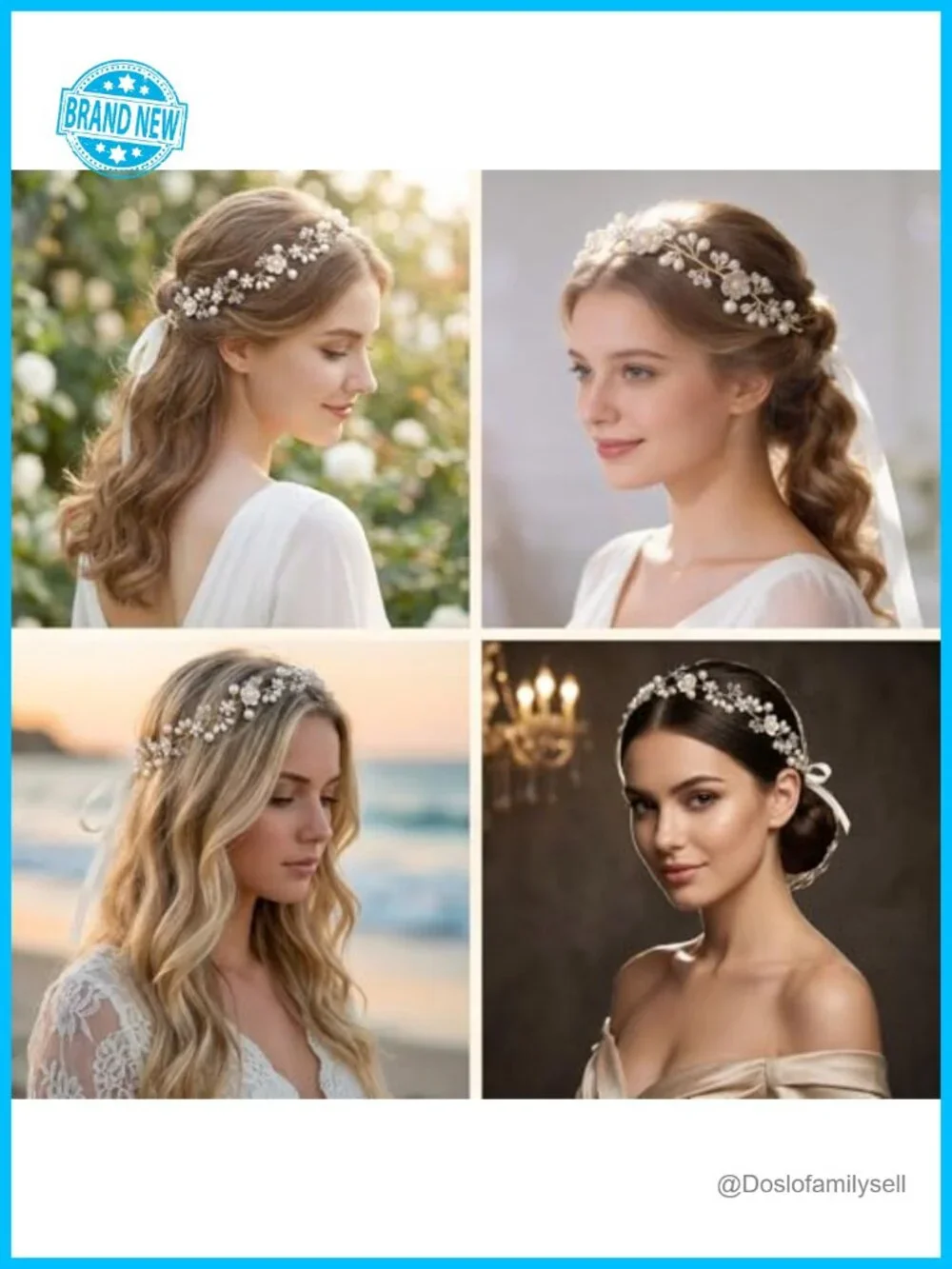Elegant Pearl & Rhinestone Crown Headpiece for Wedding Engagement Prom